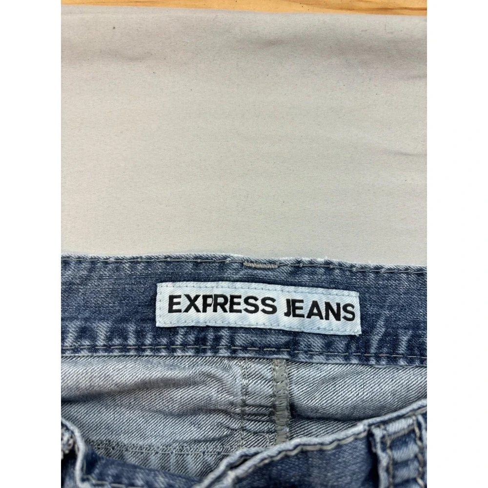 Express Jeans Rocco Slim Fit Boot Cut Blue Denim Mens 34x30 Medium Wash